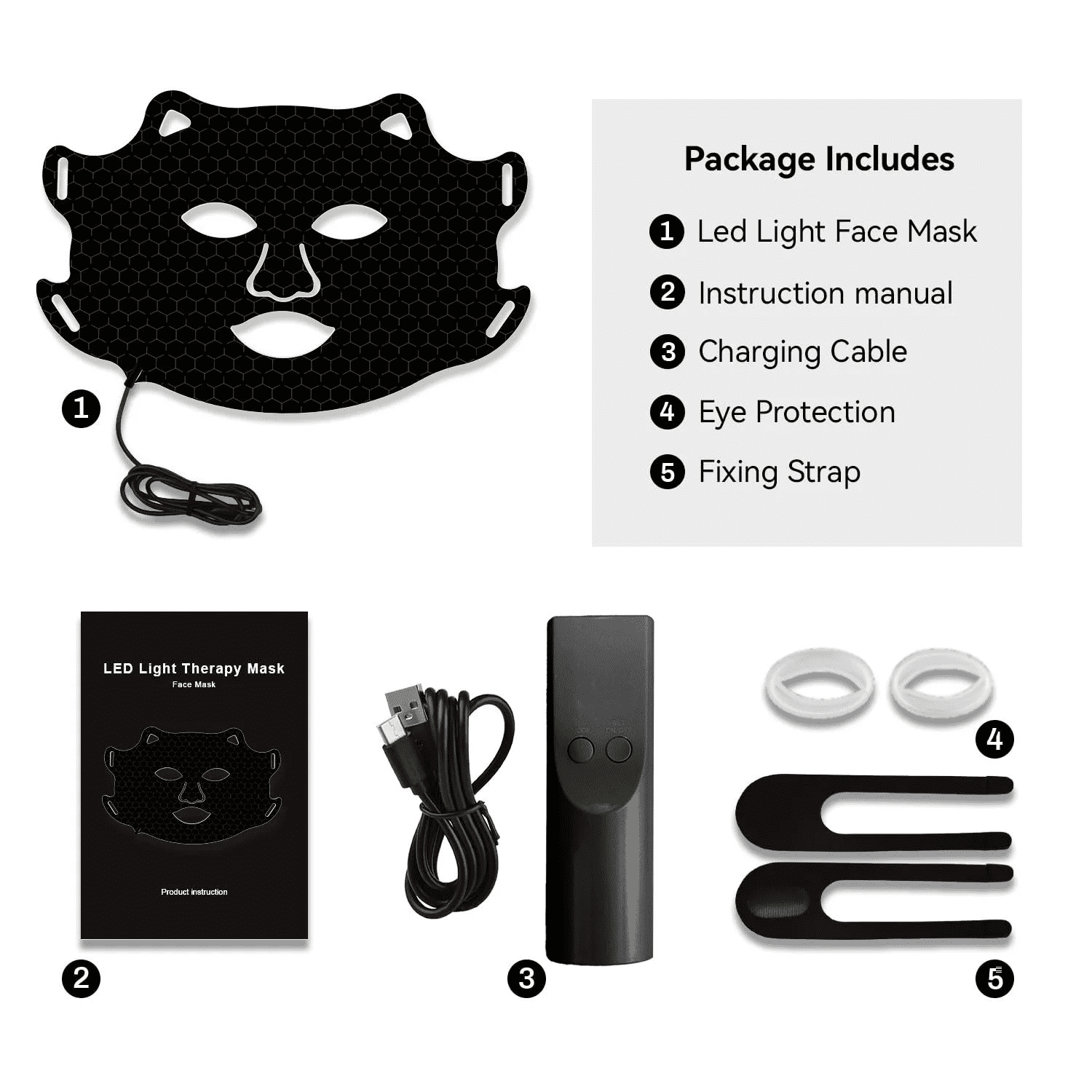 Multi-Spectrum LED Facial Light Mask for a Radiant Glow, Soft Silicone Beauty Device with Red & Blue Light for Skin Care Support, Cordless & Travel-Friendly