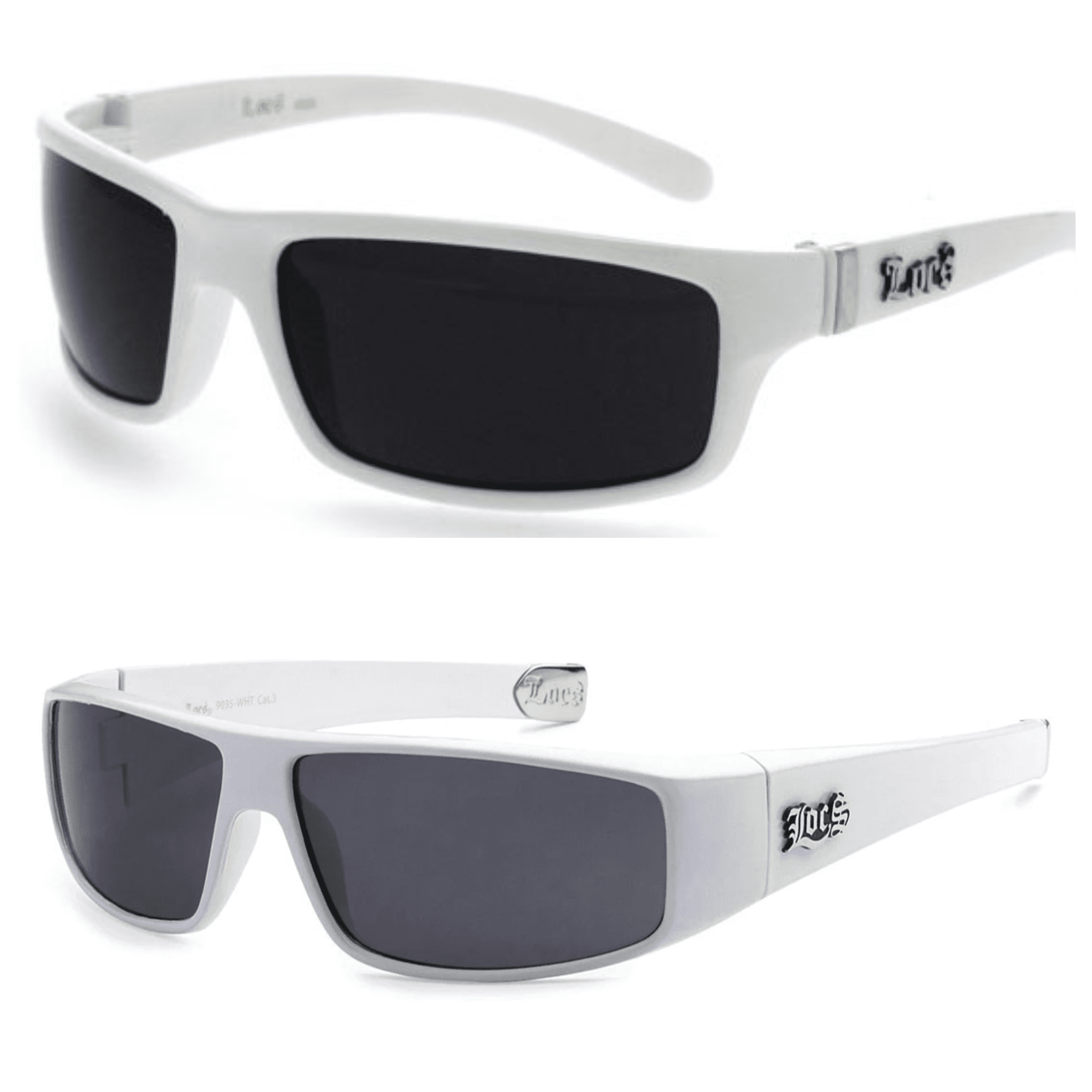 NWT 2 Pack CLASSIC WHITE LOCS HARDCORE 1-White 9035 & 1 White 9025 Sunglasses | Unisex FREE SHIPPING