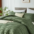 thumbnail image 5 of Davulos King Comforter Set - Dark Green Comforter, Boho Tufted Shabby Chic Bedding, 3 Pieces Vintage Farmhouse Bed Set for All Seasons, Fluffy Soft Bedding with 2 Pillow Shams, 5 of 10