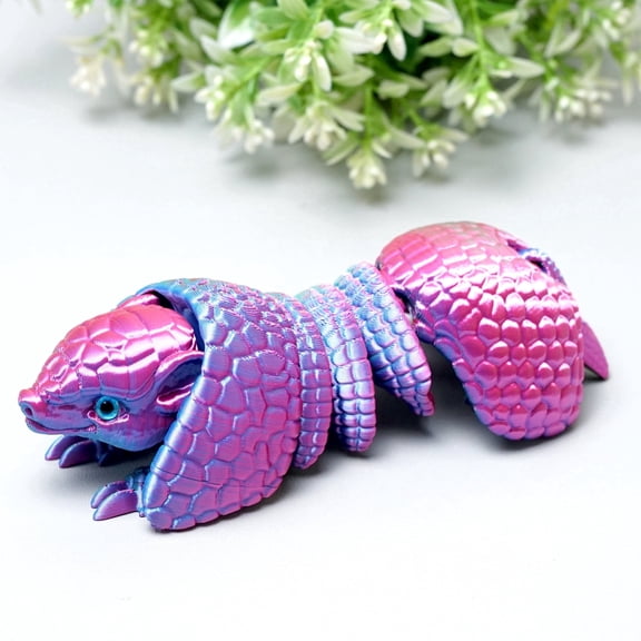 3D Printed Armadillo,Flexible Joint Animal lacertid Figurines,Realistic Eyes, Home Office Decor,Fidget Toy for Adults Teens Boy Festival Gifts