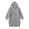 thumbnail image 7 of Fewfanhot Womens Fall Tops Zip Up Oversized Fleece Long Tunic Casual Long Sleeve Jacket, 7 of 7