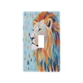 thumbnail image 2 of Switch Panel Switch Decoration 2.76x4.53x0.28 Inches Unused Outlet Cover Switch Plate Wall Plates Living Room Kitchen Bedroom Study Switches Colorful Lions and Raindrops, 2 of 8