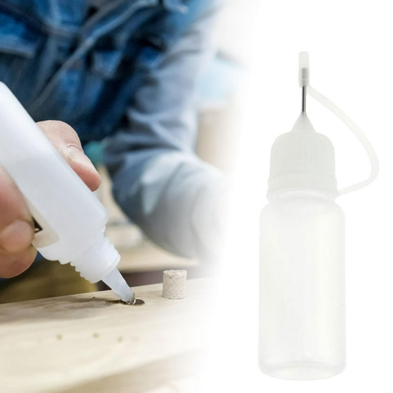 10Pcs Fine Tip Glue Bottles Applicator Bottle for DIY Crafts Paper Quilling  White