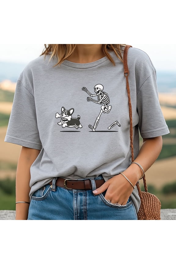 Funny Halloween Corgi Dog Shirt Cute Graphic Tee, Cotton, Unisex Fit