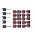 thumbnail image 2 of Lefu 25Pcs Sanding Drum Ring with Rod Abrasive Rotary Grinding Head 40-320# 1/2inch, 2 of 8
