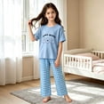 thumbnail image 5 of Edvintorg Loungewear for Girls Cute Printed Crew Neck Short Sleeve Loose Fit Casual Tops and Pants Size 2-15, 5 of 5