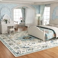 thumbnail image 3 of Washable Area Rug for Living Room, NovDeco 8'x10' Non-Slip Vintage Persian Light Blue Indoor Rug, Stain Resistant Carpet for Bedroom, Dinning Room, 3 of 11