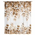 thumbnail image 2 of Brown Eucalyptus Leaves Sheer Curtains 45 Inches Long, Spring Summer Botanical Light Filering Curtains, Breathable Simi Curtain Privacy Drapes for Kitchen Bathroom Lightweight Small Window Treatment, 2 of 9