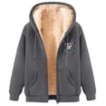 thumbnail image 2 of Fanxing Clearance Deals 2025 Men's Sherpa Zip Up Print Hooded Coat Plus Size Fuzzy Fleece Hoodies Sweatshirt Overcoats Outwear S-3XL Gray,M, 2 of 5