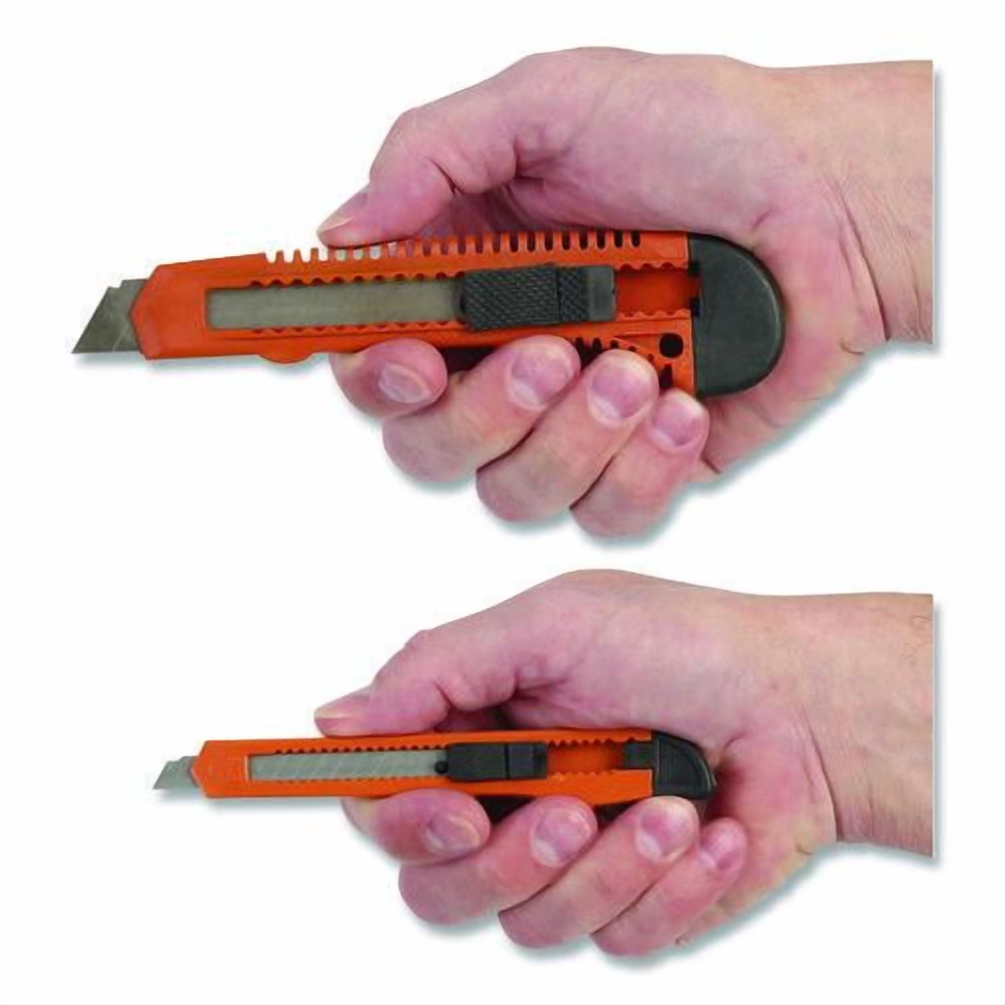 Snap-Off Utility Knife Set, 9 mm Knife, 18 mm Knife, Orange/Black | Bundle of 10