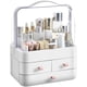 thumbnail image 1 of Organizador del Maquillaje,Caja de almacenamiento de cosméticos de gran capacidad con tapa de apertura y cierre bidireccional impermeable y a prueba de polvo,para encimeras de baño y tocador, 1 of 9