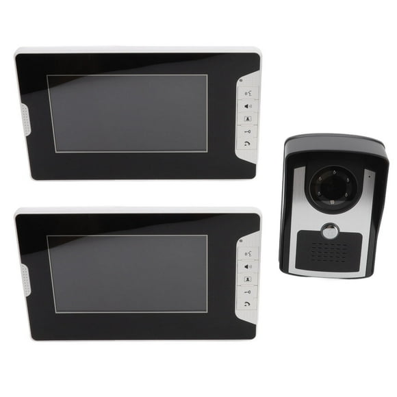 Video Intercom , Infrared Night Vision Dual Monitor Intercom System Visual For Office US Plug