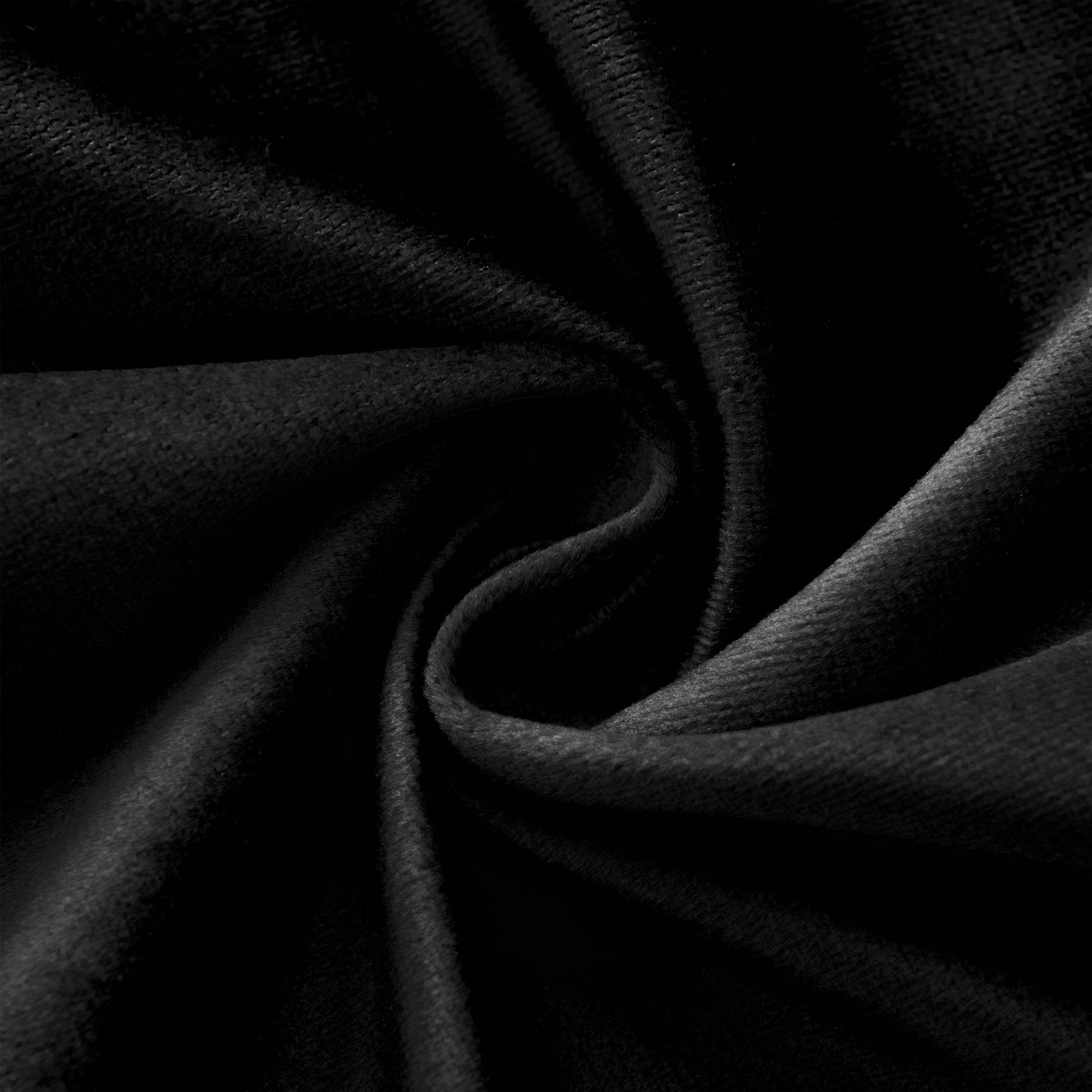 SMILETIME Black Velvet Curtains with Rod Pocket Thermal Insulated Soft Privacy Room Darkening Velvet Drapes for Bedroom and Living Room, Set of 2 Panels, 52 x 96 Inches Long
