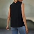 thumbnail image 6 of CAIXIA Sleeveless Button Down Shirts for Women Collared Shirt Stretch Button Tank Top Work Casual Blouse Top,Black, 6 of 8
