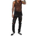 thumbnail image 1 of Mesh Tanks Top Fishnet See-Through Muscle Shirts Sleeveless Nightclub Sheer Top, 1 of 6