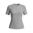 thumbnail image 4 of Rhuody Tshirts For Women Open Back Short Sleeve Tops Loose Fit Athletic Crop Tee Gym Running Yoga Shirt Soft Womens Clothes Grey, 4 of 6