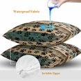 thumbnail image 4 of Dog Paws Printed Throw Pillow Covers 20x20 Inch Set of 2, Vintage Teal Brown Wooden Farmhouse Waterproof Outdoor Pillow Covers, Decorative Cushion Pillowcases for Couch, Sofa, Bed, Garden, Patio, 4 of 9