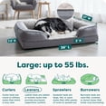 thumbnail image 3 of FurHaven Cooling Gel Dog Bed for Large Dogs, Perfect Comfort Sofa Bed, Cool Gel-Top Foam & Solid Orthopedic Foam Base for Joint Support, Removable Washable Cover, Large, Plush & Velvet, Granite Gray, 3 of 9