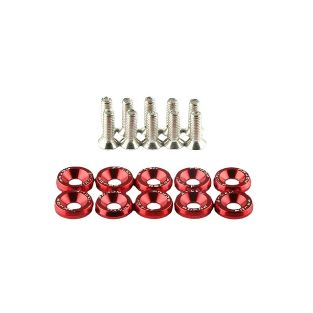 relayinert en Aluminium et Acier Inoxydable JDM Voiture Modifié Fixations Fiables Résistant à l'Usure Vis Rouge 1Set