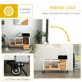 thumbnail image 6 of PawHut Indoor Outdoor Wooden Rabbit Hutch with Wheels, Large Bunny Cage with Run, Slide-out Tray for Small Animals, Guinea Pig, Yellow, 6 of 9