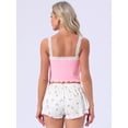 thumbnail image 4 of DARING DIVA Women's 2-Piece Pajama Set Lace Tops Sleeveless Floral Shorts S Pink, 4 of 7