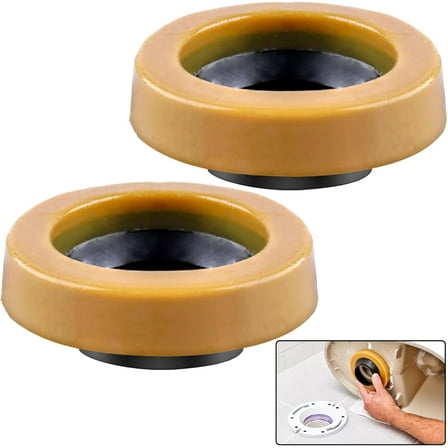 Toilet Wax Ring 2 Pack, Thick Toilet Bowl Wax Seal with Polyethylene Flange, Toilet Gasket Ring Fits 3-Inch or 4-Inch Waste Lines