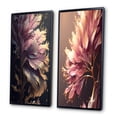 thumbnail image 3 of Designart "Pink and Gold Abstract Leaf Design III" Leaves Framed Wall Art Set Of 2 - Blue Floral Frame Gallery Set For Office Decor, 3 of 6