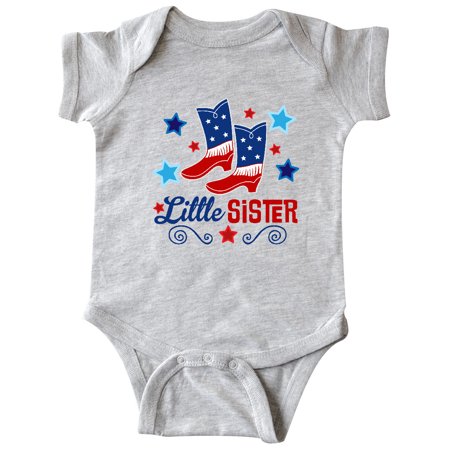 

Inktastic Little Sister Cowgirl 4th of July Gift Baby Girl Bodysuit