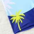 thumbnail image 6 of Rggeeun Boys Child Swimsuit Set Cute Dinosaur & Car and Coconut Tree Print Short Sleeve Crew Neck Top & Elastic Waist Wide Leg Swim Trunks for Summer Beach Surf Lightweight Swimwear,Blue,7-8 Years, 6 of 8
