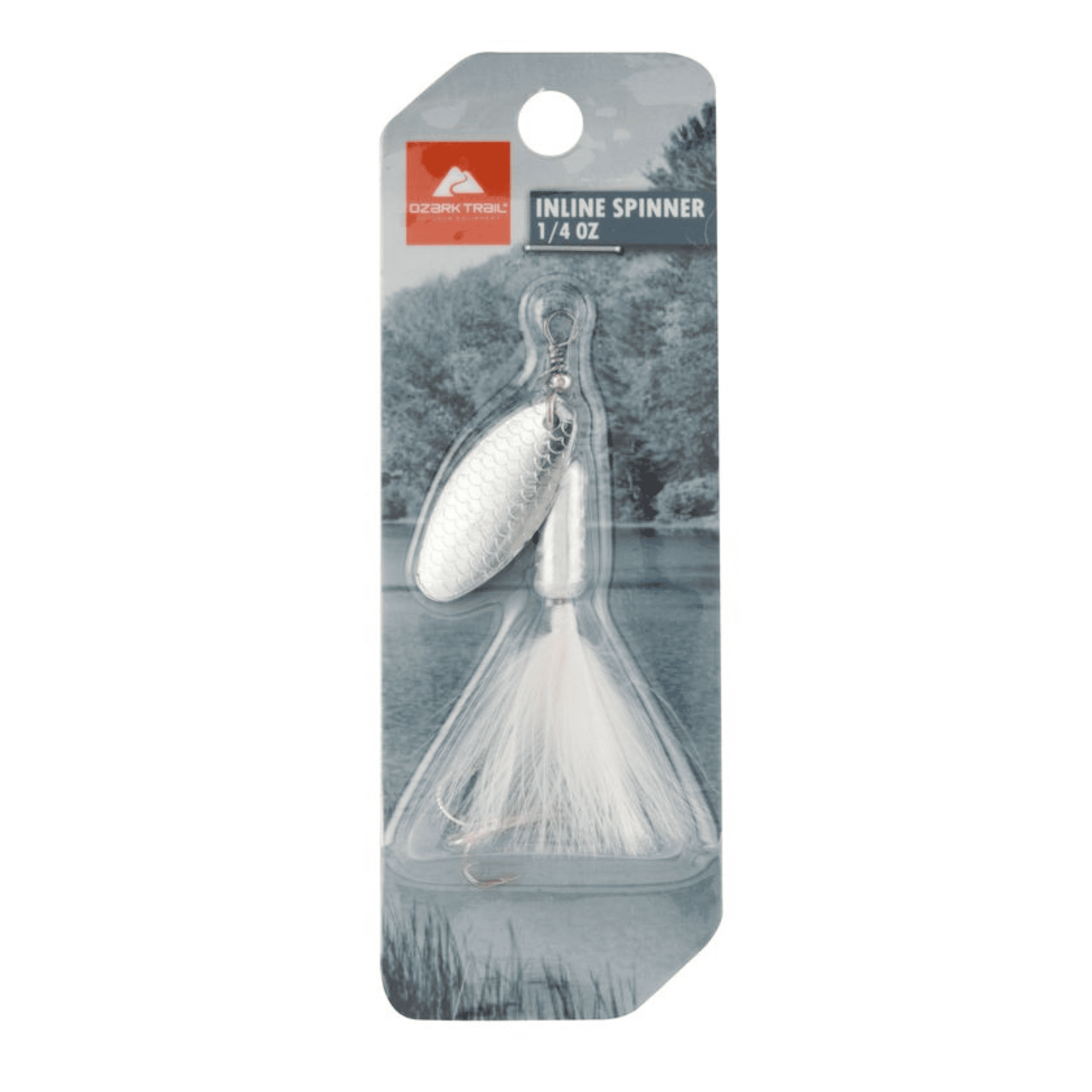 Ozark Trail 1/4 oz White Inline Spinner Fishing Lure for Bass and Trout
