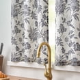 thumbnail image 2 of Floral Linen Tier Curtains 24 Inch Farmhouse Cafe Curtains Rod Pocket Country Flower Drapes for Small Windows for Kitchen Laundry Room Bathroom RV 2 Panels Light Filtering Black, 2 of 8