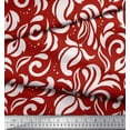 thumbnail image 3 of Soimoi Red Cotton Duck Fabric Filigree Damask Printed Fabric 1 Yard 42 Inch Wide, 3 of 3