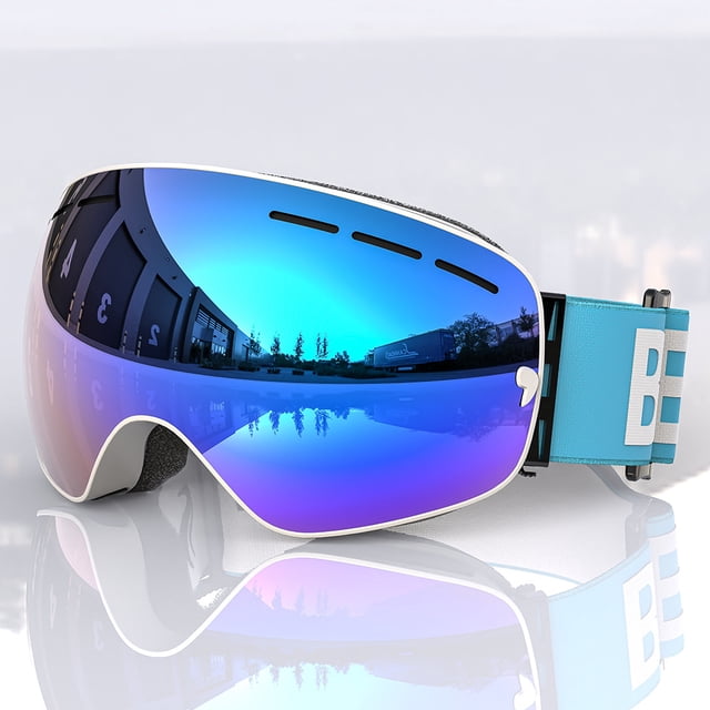 Gafas de esquí con bastones para adultos, para hombres y mujeres, con revestimiento al vacío de color antivaho de doble capa