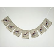 YKCG Original Art Painting Unicorn on Cloud Banner Bunting Garland Flag Sign for Home Family Party Decoration