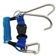 thumbnail image 3 of Correa de seguridad en espiral para buceo con hebilla metálica de liberación rápida. Versátil y antipérdida para sujetar cámaras, luces, herramientas azul, 3 of 9