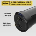 thumbnail image 2 of Scosche CPDCC40M-SP PowerVolt 40W Certified USB-C Dual Port Power Delivery Cigarette Lighter Adapter, 2 of 5