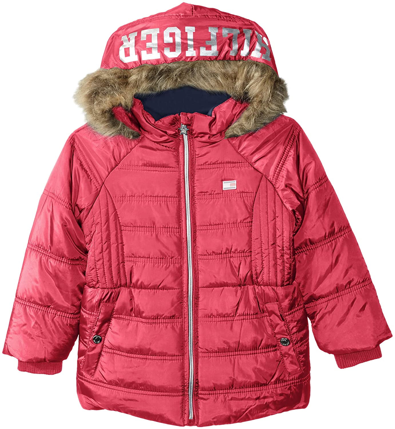 Tommy Hilfiger Girls' Toddler Quilted Puffer Jacket, Lollipop Pink, 2T