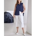 thumbnail image 6 of Zeagoo Womens Casual Sleeveless Button Down Shirts Office Blouses Loose V Neck Tank Tops for Spring Summer, 6 of 6