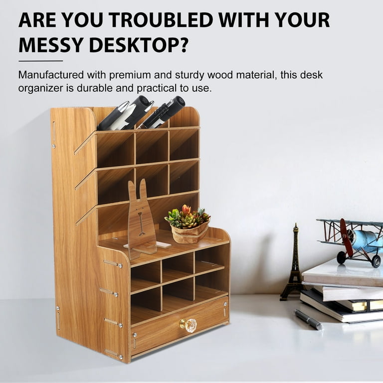 Pen Organizer for Desk of Premium Wood