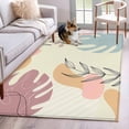 thumbnail image 2 of 2.7x5 Washable Area Rug, Boho Abstract Non-Slip Rectangle Rug for Bedroom Bedside, Geometric Morandi Color Minimalist Indoor Floor Mat for Home Decor, 2 of 9