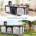 thumbnail image 2 of Baby Playpen, HDJ 71 inch Extra Large Baby Playard with Basketball Hoop, Toddlers Play Yard Fence for Indoors Outdoors, Black, 2 of 10