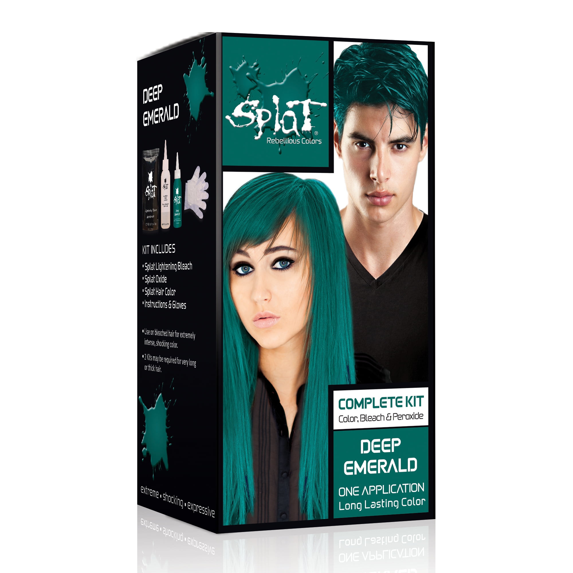 Splat 30 Wash Hair Dye Kit Semi Permanent Deep Emerald Green