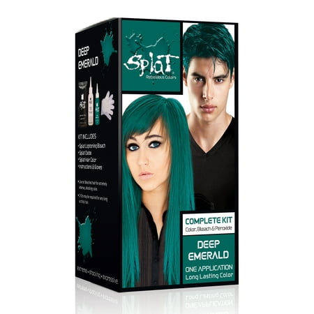 Splat 30 Wash Hair Dye Kit Semi-Permanent Deep Emerald Green