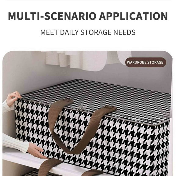 Large Capacity Clothing Storage Box, Foldable Fabric Wardrobe Bag for Quilts & Seasonal Clothes, Portable Moving & Packing Storage with Handles for Home Organization and Closet Decluttering Aestivo