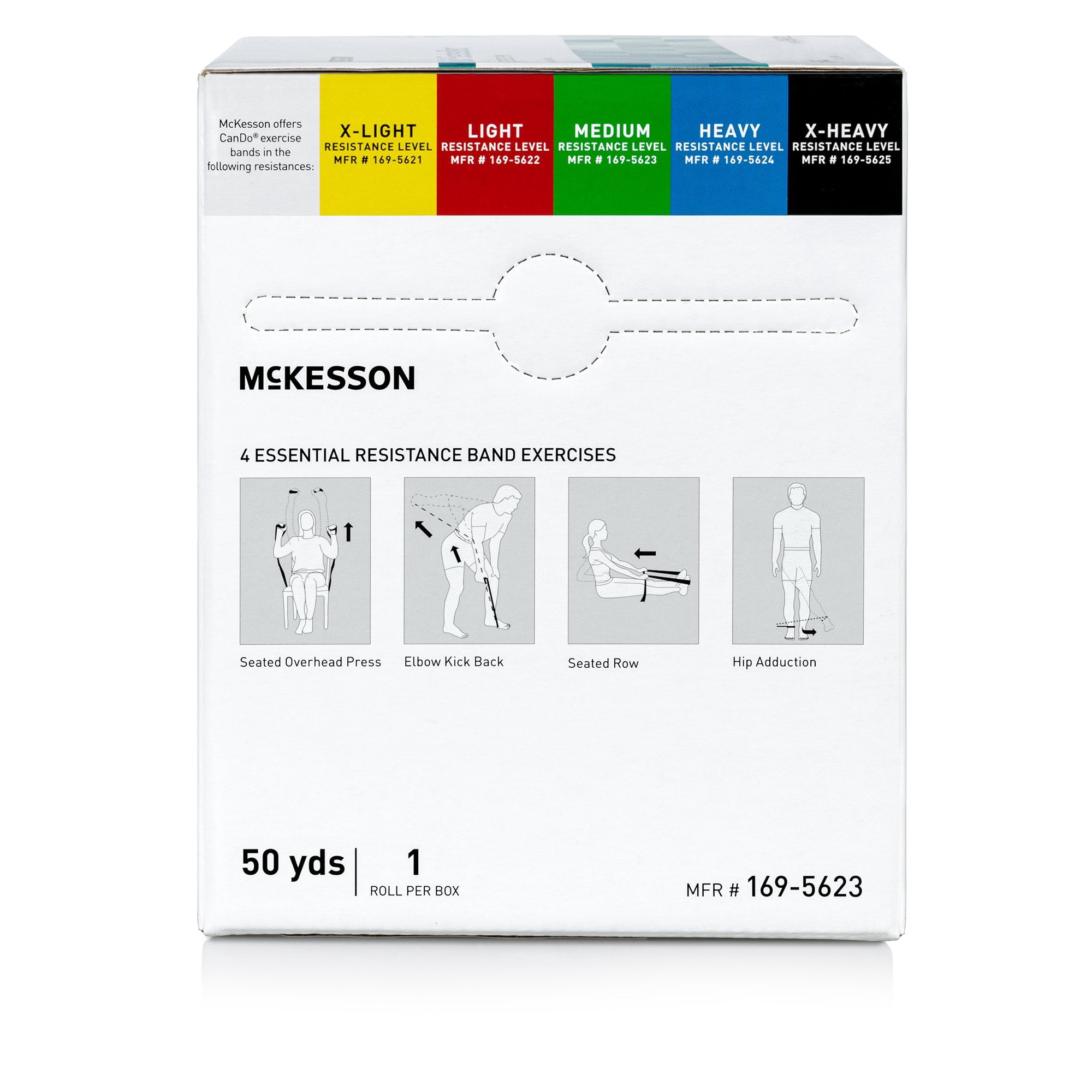 McKesson CanDo Exercise Resistance Band Green Medium Resistance 5" x 50 Yd. 169-5623, 1 Each