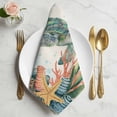 thumbnail image 2 of Sea Turtle Coastal Cloth Napkins, Summer Nautical Starfish Coral Beige Washable and Reusable Dinner Napkins Set of 8, Table Napkin for Kitchen Party Birthday Wedding Hotel Housewarming 20"x20", 2 of 9