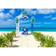 thumbnail image 2 of ABPHOTO Polyester 7x5ft Wedding Decoration Backdrop Seaside Sand Beach Backdrops Green Plants Fresh Flowers Arch Table Curtain Photography Background for Lover Bride Summer Party Photo Studio Props, 2 of 3