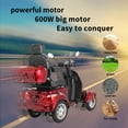 thumbnail image 6 of QEEKA 4 Wheel Heavy Duty Mobility Scooters for Seniors & Adults 500lbs Capacity,800W,for Travel Electric Powered Wheelchair Device,Red, 6 of 10