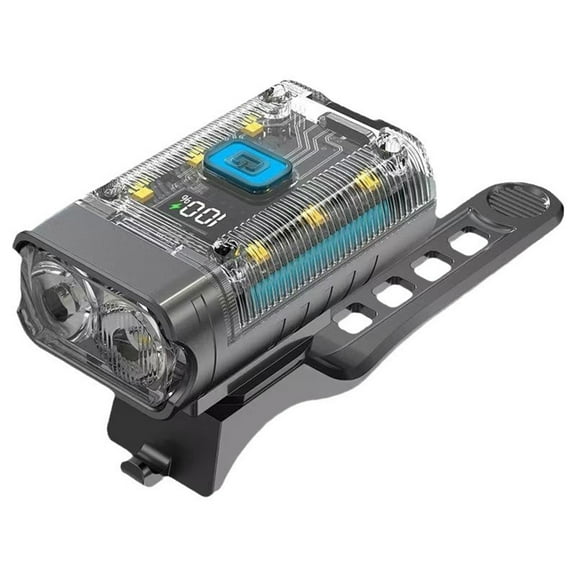 Multifunctional Bike Light 360°Rotatable Bicycle Headlight Led Power Display Rechargeable Scooter Headlight Front Bike Light for Night Riding