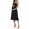 thumbnail image 4 of INSPIRE CHIC Womens Maternity 2-Piece Dress Mesh Ruched Side Bodycon Wedding Guest Cocktail Party Pregnancy Dresses M Black, 4 of 6
